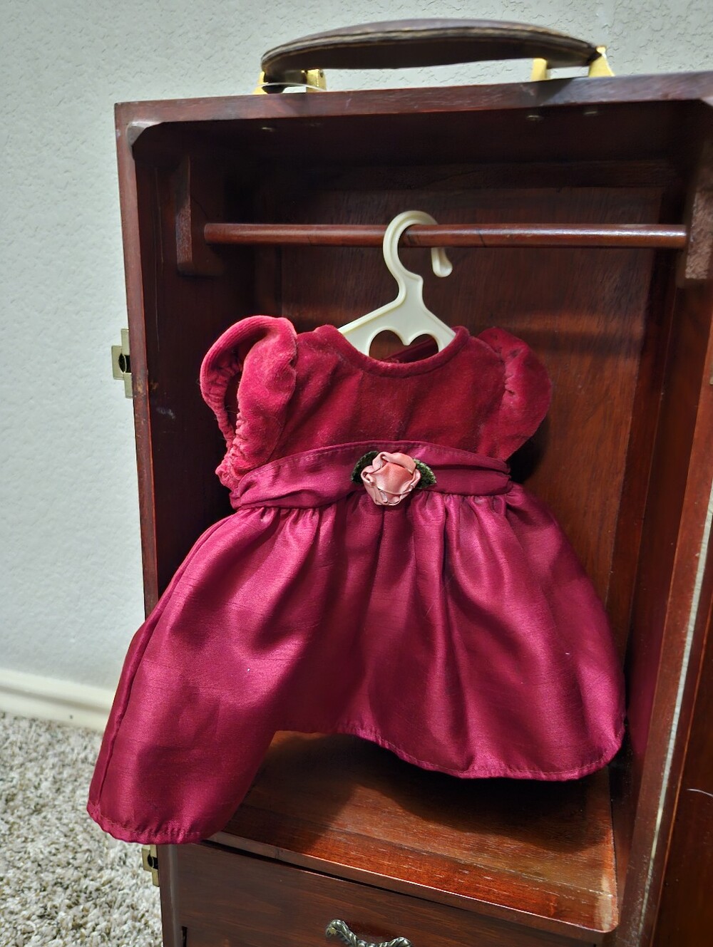 Y2k Bitty Baby Ruby Red Rosette Dress & Matching Hat